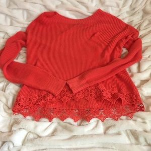 Orange loose fitting sweater